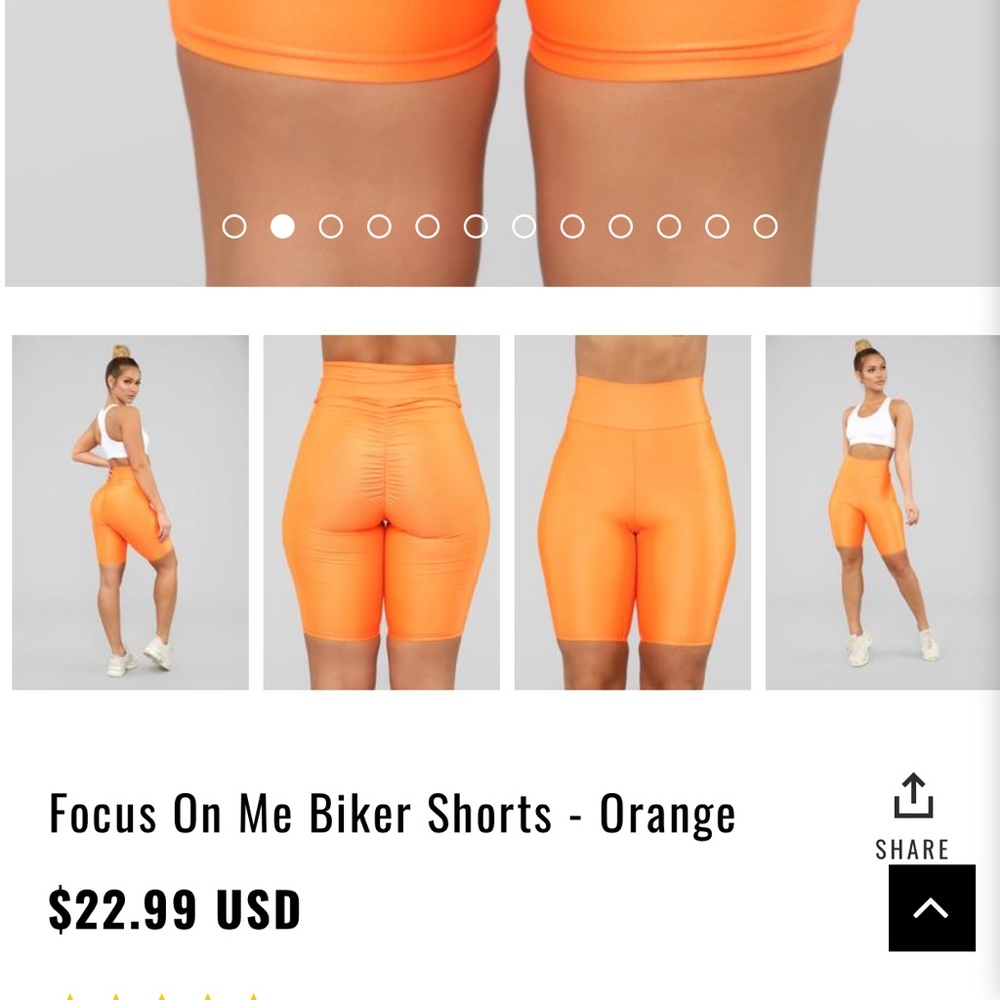 Orange bike shorts